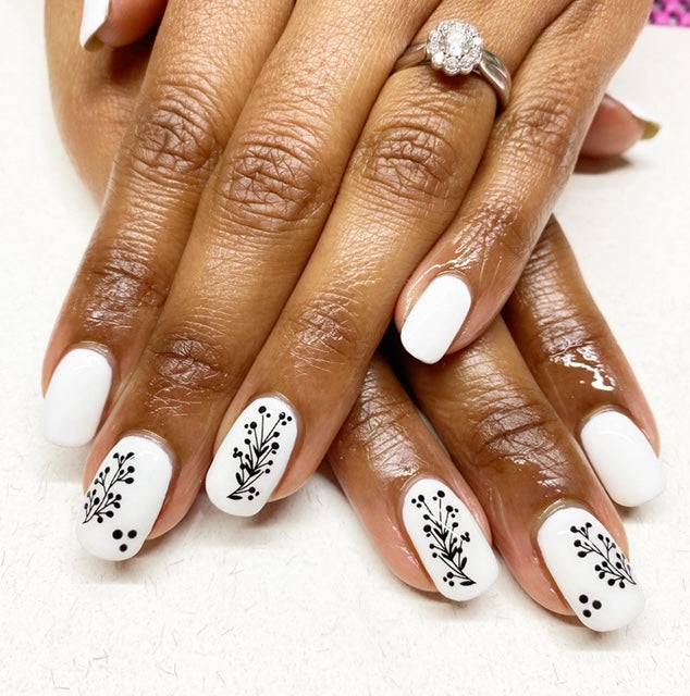 White nails with perfect nail art