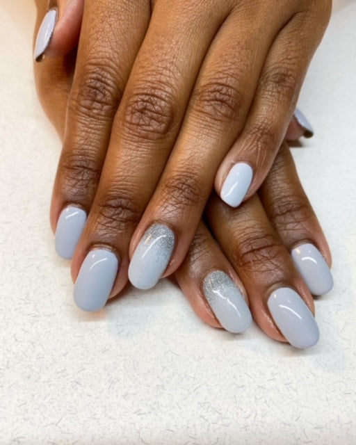 Grey nails on dark skin