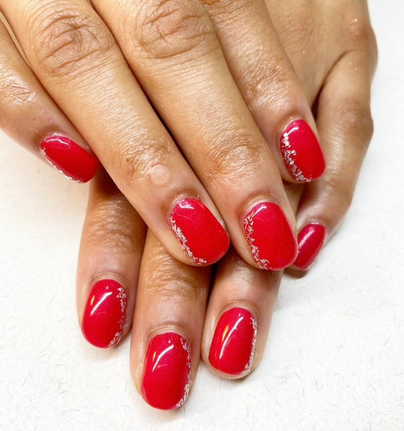 Vibrant red nails